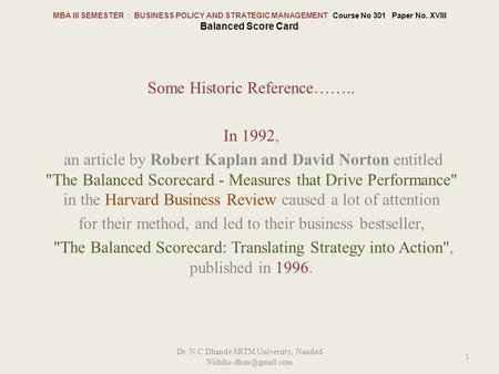Some Historic Reference…….. In 1992,
