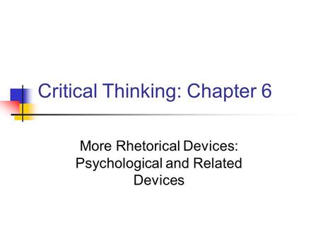 critical thinking chapter 6 quizlet