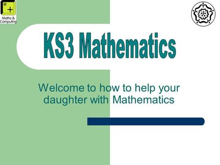 Welcome to how to help your daughter with Mathematics.