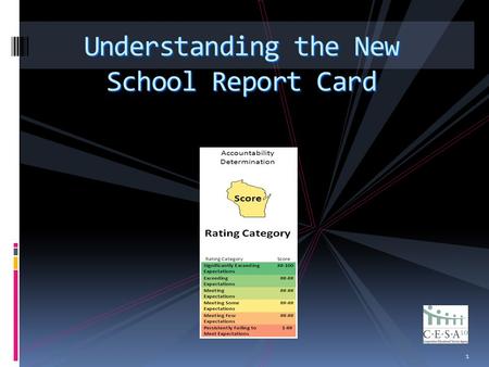 1 Understanding the New School Report Card. Education Is Changing 45 States and 3 territories have adopted the Common Core State Standards GOAL: ALL students.
