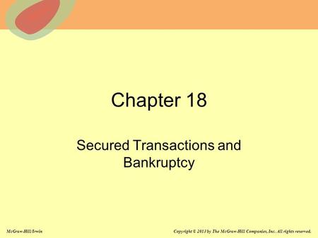 Secured Transactions and Bankruptcy