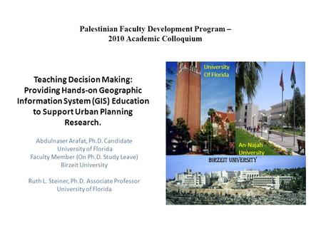 Palestinian Faculty Development Program –