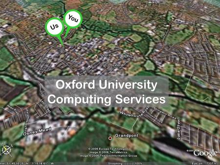 You Oxford University Computing Services Us. OUCS is at 13 Banbury Road.