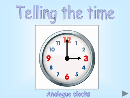 Telling the time Analogue clocks.