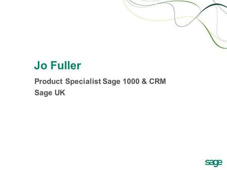 Product Specialist Sage 1000 & CRM Sage UK