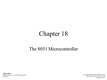 Chapter 18 The 8051 Microcontroller