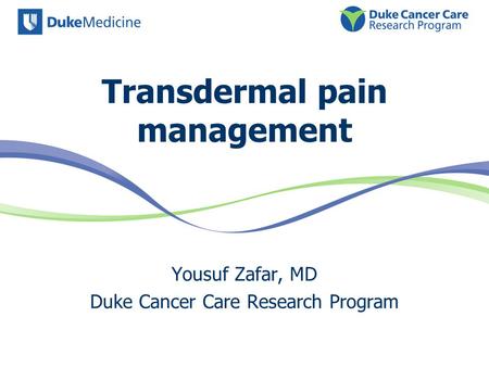 Transdermal pain management