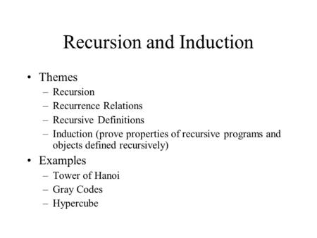 Recursion and Induction