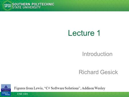 Lecture 1 Introduction Richard Gesick