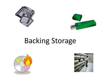 Backing Storage. Magnetic Storage Hard and floppy Disks tracks Sector Block – track 3 sector 1.