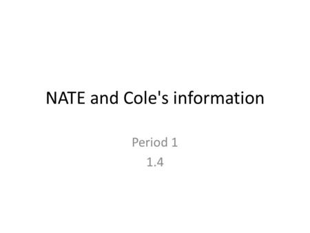 NATE and Cole's information Period 1 1.4. Electromagnets Currents in wires create a magnetic field around the wire By turning the current on and off,