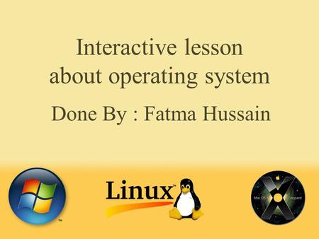Interactive lesson about operating system