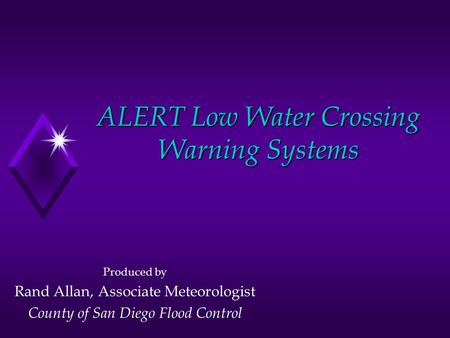 ALERT Low Water Crossing Warning Systems