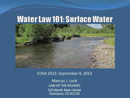 Water Law 101: Surface Water