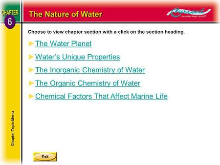 Water’s Unique Properties The Inorganic Chemistry of Water