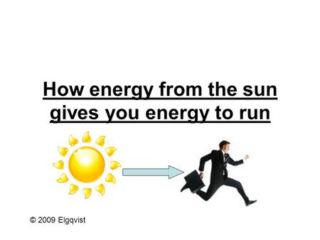 How energy from the sun gives you energy to run © 2009 Elgqvist.