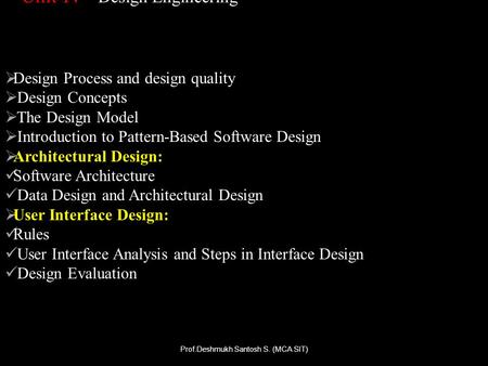 Unit-IV Design Engineering