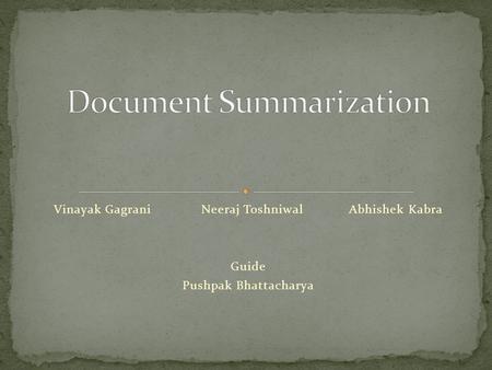 Document Summarization