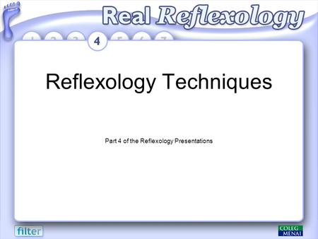 Reflexology Techniques Part 4 of the Reflexology Presentations.