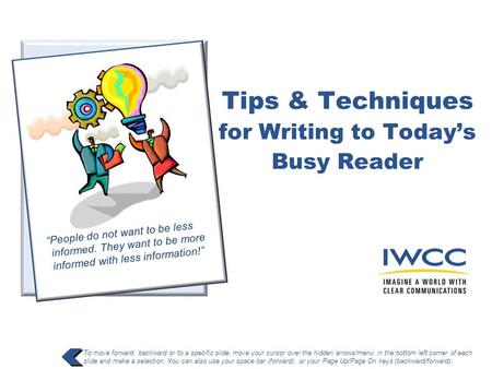 Tips & Techniques for Writing to Today’s Busy Reader