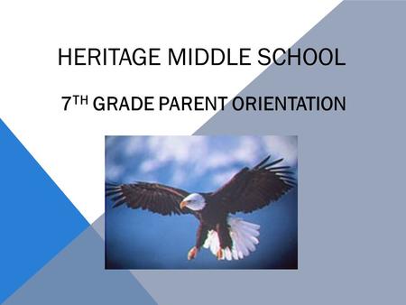 HERITAGE MIDDLE SCHOOL 7 TH GRADE PARENT ORIENTATION.