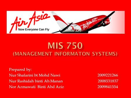 MIS 750 (MANAGEMENT INFORMATON SYSTEMS)