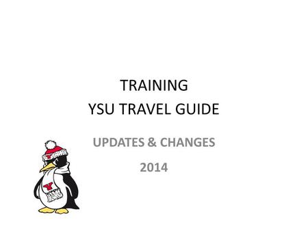 TRAINING YSU TRAVEL GUIDE UPDATES & CHANGES 2014.