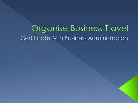 Organise Business Travel