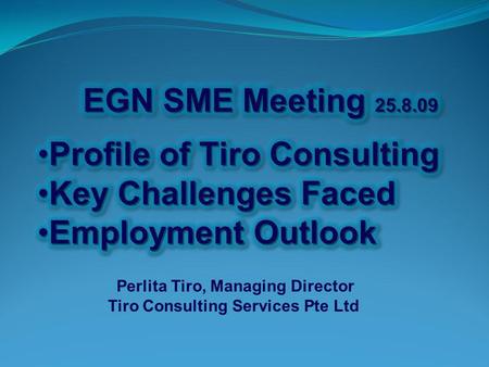 Perlita Tiro, Managing Director Tiro Consulting Services Pte Ltd.
