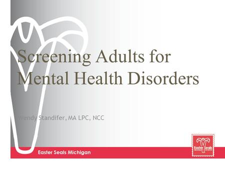 Screening Adults for Mental Health Disorders