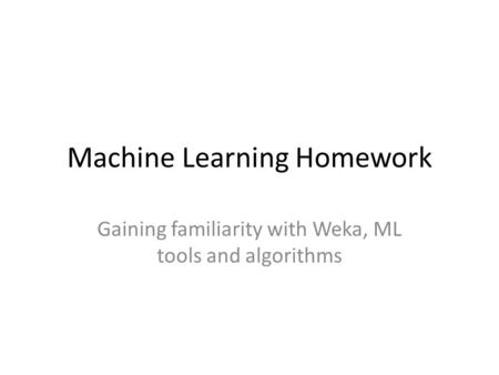 Machine Learning Homework