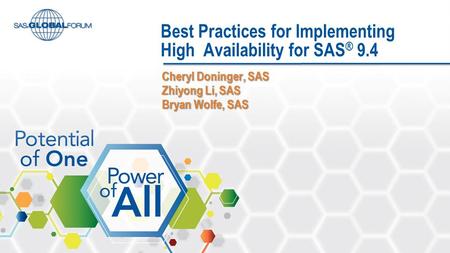 Best Practices for Implementing High Availability for SAS® 9.4