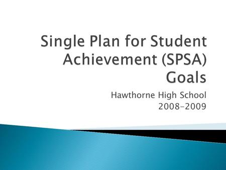 Hawthorne High School 2008-2009. Roles and Responsibilities Step One: Measure effectiveness of improvement strategies at the school Step Two: Seek input.