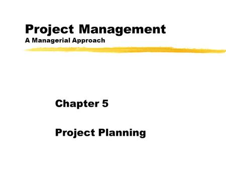 Project Management A Managerial Approach