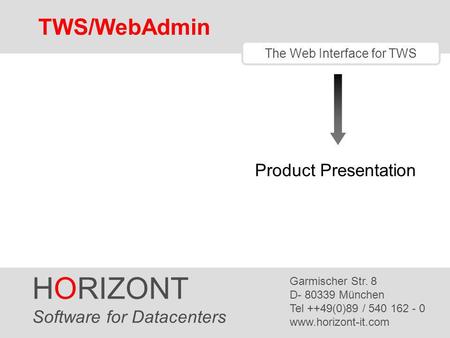 The Web Interface for TWS