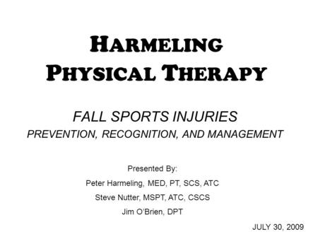 HARMELING PHYSICAL THERAPY