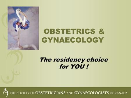 OBSTETRICS & GYNAECOLOGY The residency choice for YOU !