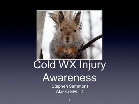 Cold WX Injury Awareness Stephen Sammons Alaska EMT 2 1.