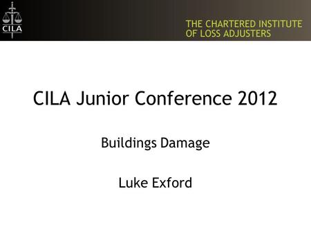 CILA Junior Conference 2012 Buildings Damage Luke Exford.