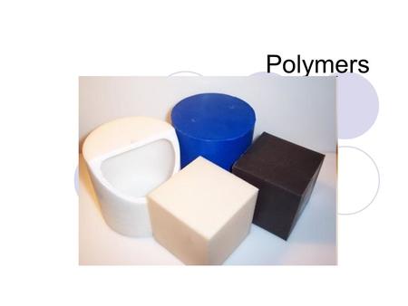 Polymers. polymers Made up of 2 or more molecules Plastics are a common form of polymer Generally molded to shape Can be shaped to any form Raw materials.