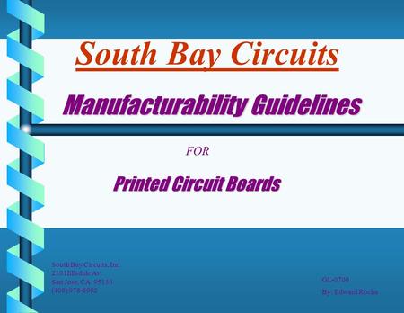 Manufacturability Guidelines