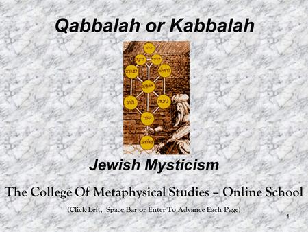 Qabbalah or Kabbalah Jewish Mysticism