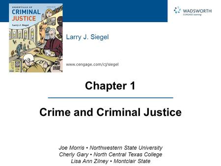 Chapter 1 Crime and Criminal Justice