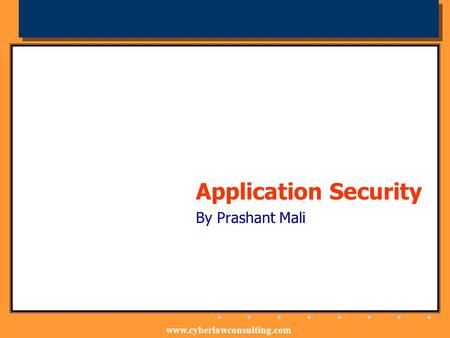 Application Security By Prashant Mali.