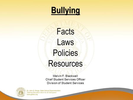 Bullying Facts Laws Policies Resources