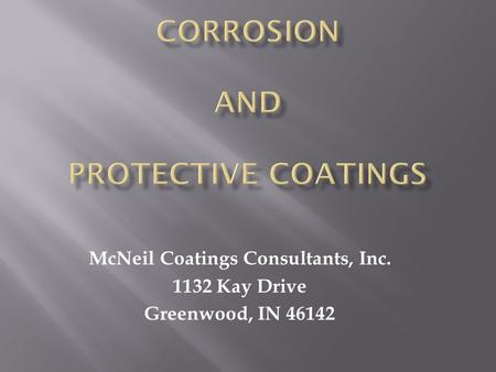 CORROSION And PROTECTIVE COATINGS