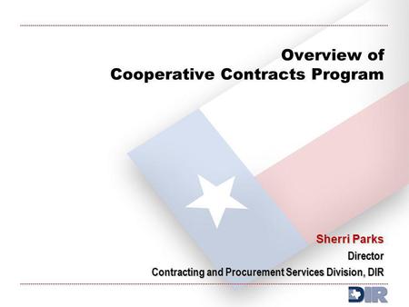 Overview of Cooperative Contracts Program