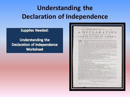 Understanding the Declaration of Independence