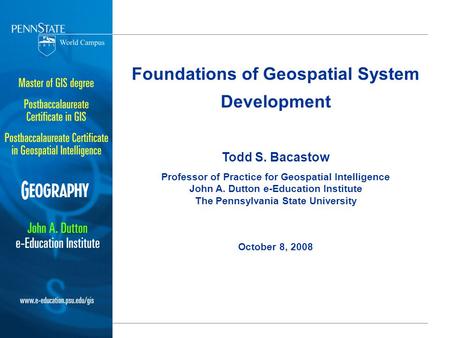 Foundations of Geospatial System Development