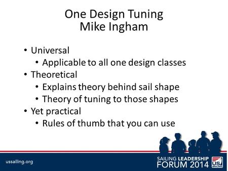 One Design Tuning Mike Ingham Universal